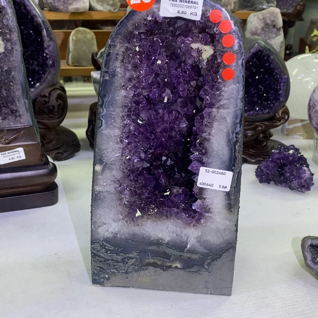 紫晶银S925镶嵌大型摆件（非配饰）带底座