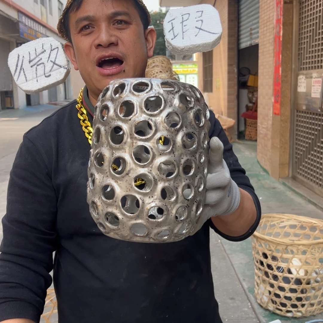 摆件47 号高中低温陶瓷工艺瓶（部分微瑕）