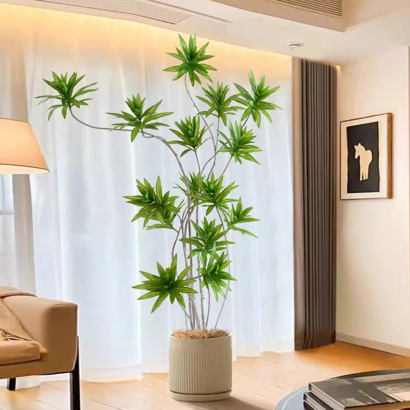 北欧ins风落地仿生绿植仿真植物盆栽百合竹室内客厅假树装饰摆件