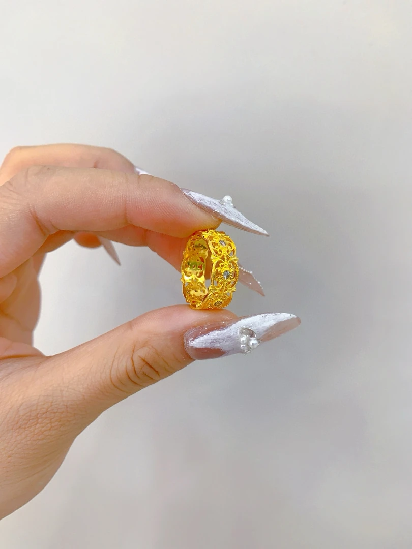 326【小别克珠宝-镶嵌花丝戒指】