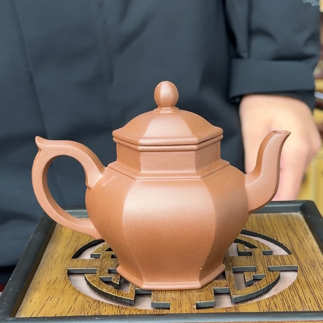 紫砂茶壶六方笑樱180cc