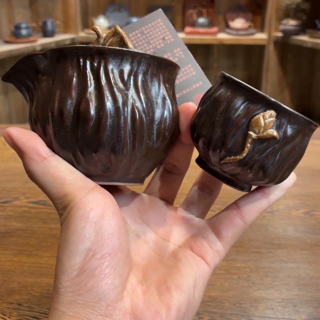 柴烧老岩泥茶器皿