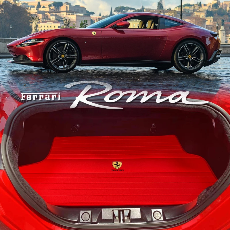 适用于法拉利Roma罗马后备箱垫 ferrari装饰防水改装真皮尾箱垫