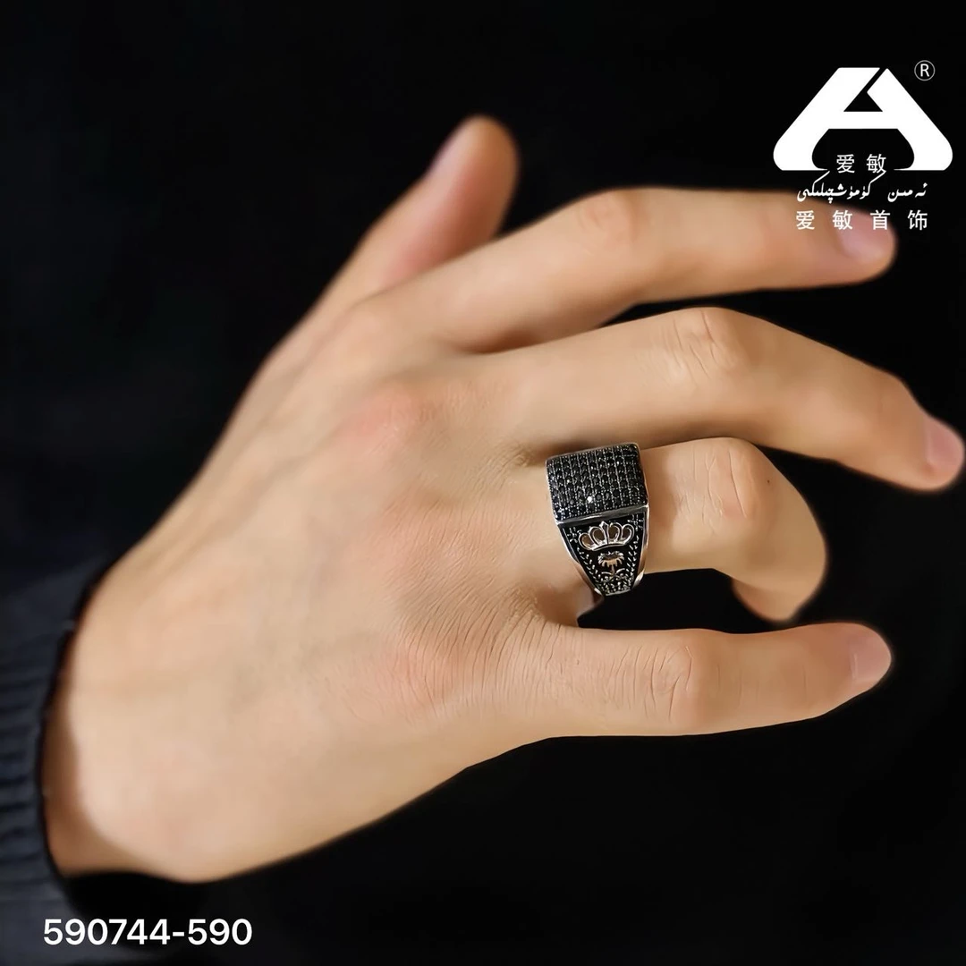 足银仿珍珠戒指 爱敏首饰戒指590744