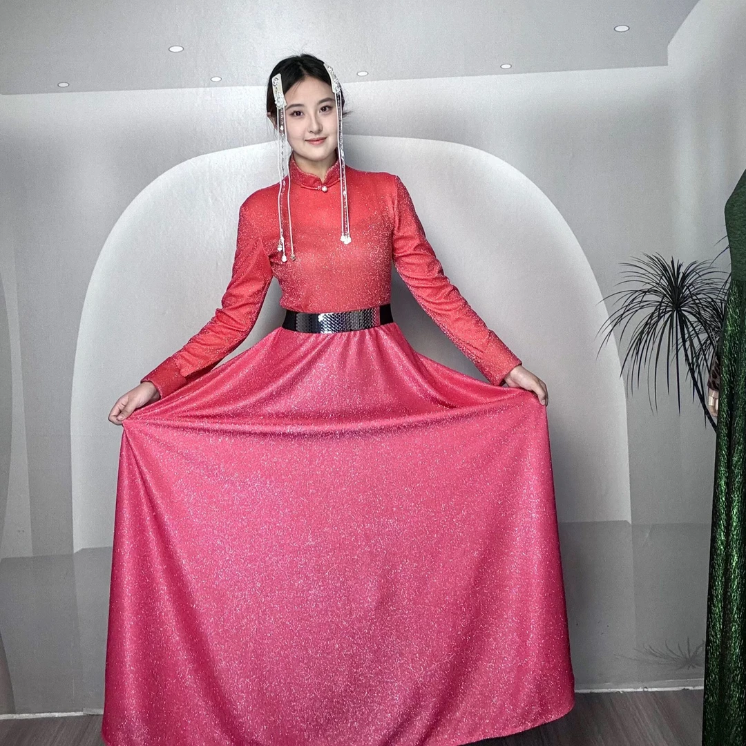 策根亮晶晶民族风连衣裙