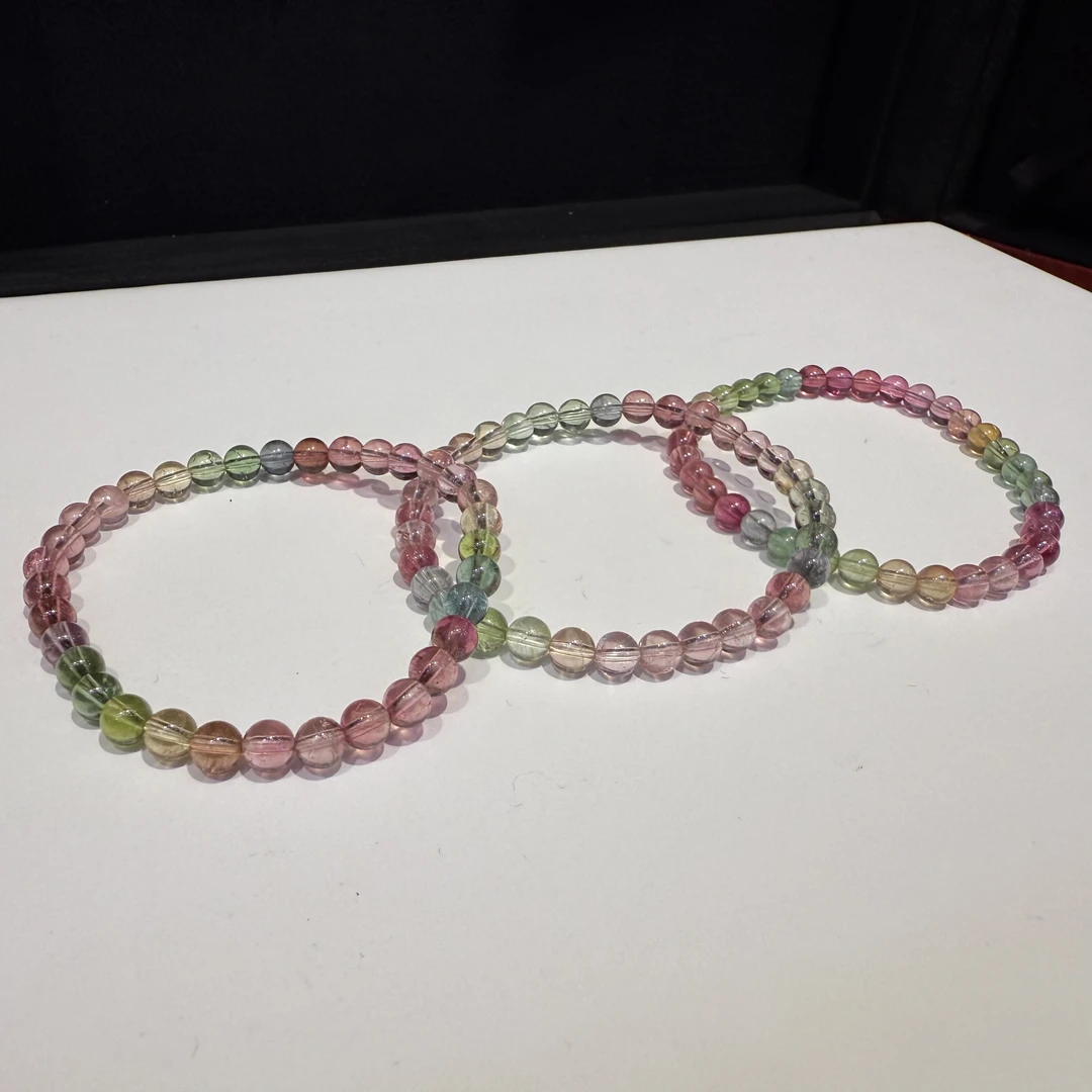 【小宝晶选】天然马卡龙碧玺单圈手链 约5mm 多样性发一件 186XBGY