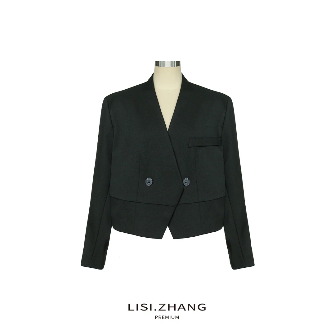 LISI.ZHANG--【两粒扣外套】宽松阔版开襟西装时尚优雅短外套