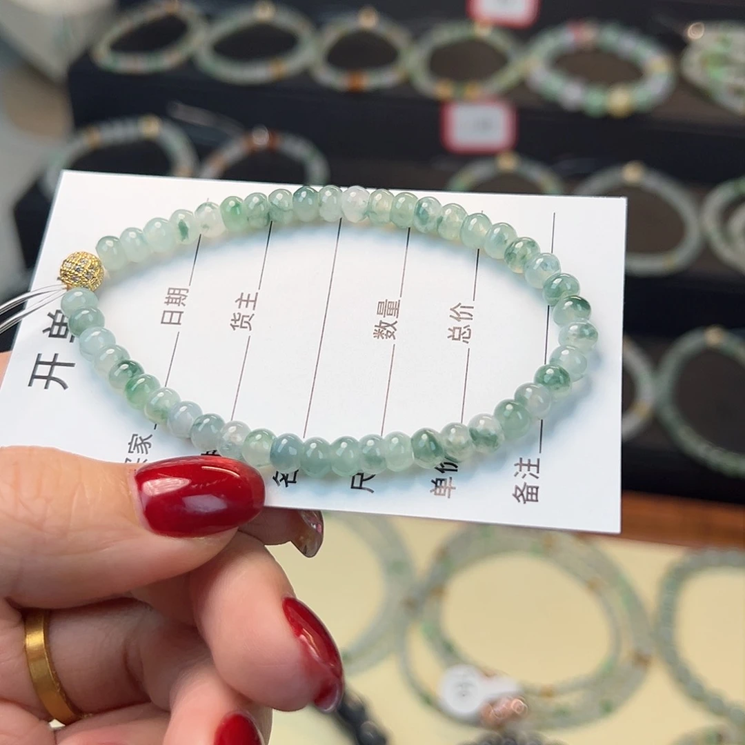 翡翠手串未镶嵌缅甸A货翡翠手串卡5.5 013