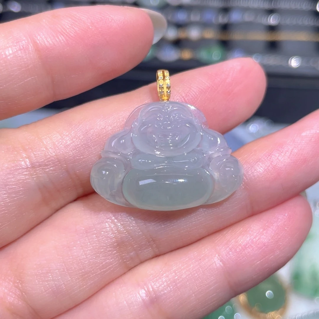 颈饰18K金镶嵌翡翠翡翠