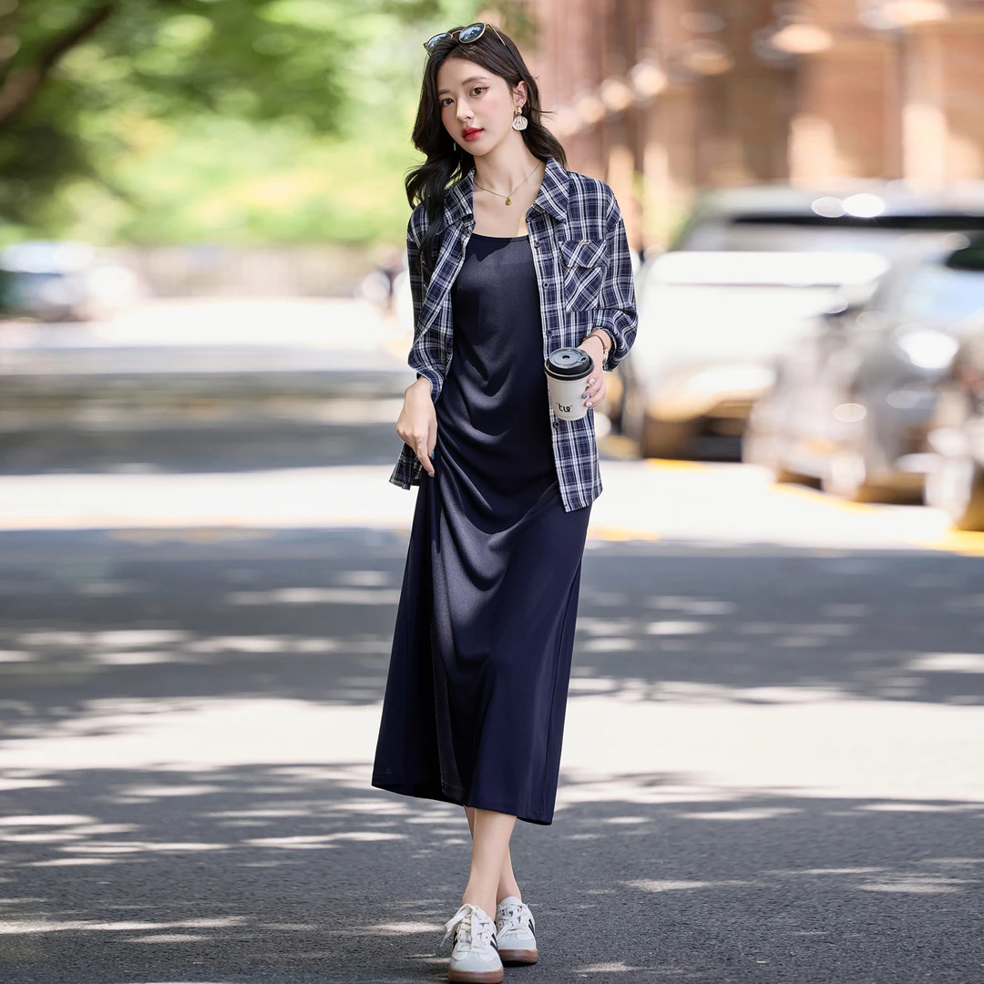 休闲风衬衫吊带穿搭套装裙女2025夏秋爆款气质优雅时尚两件套潮