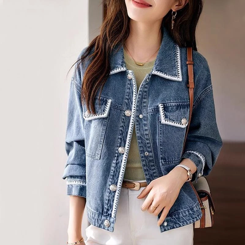 小香风牛仔外套女2025年春秋季新款时尚减龄夹克休闲百搭短款上衣