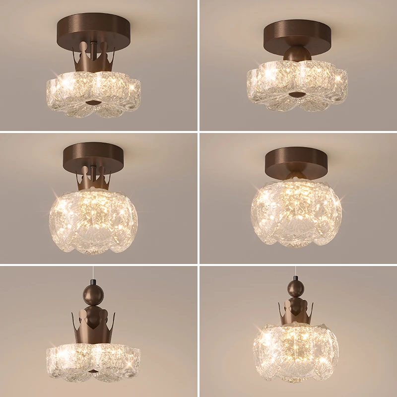 中古风过道走廊玄关灯护眼创意阳台衣帽间吸顶灯家用卧室床头灯具