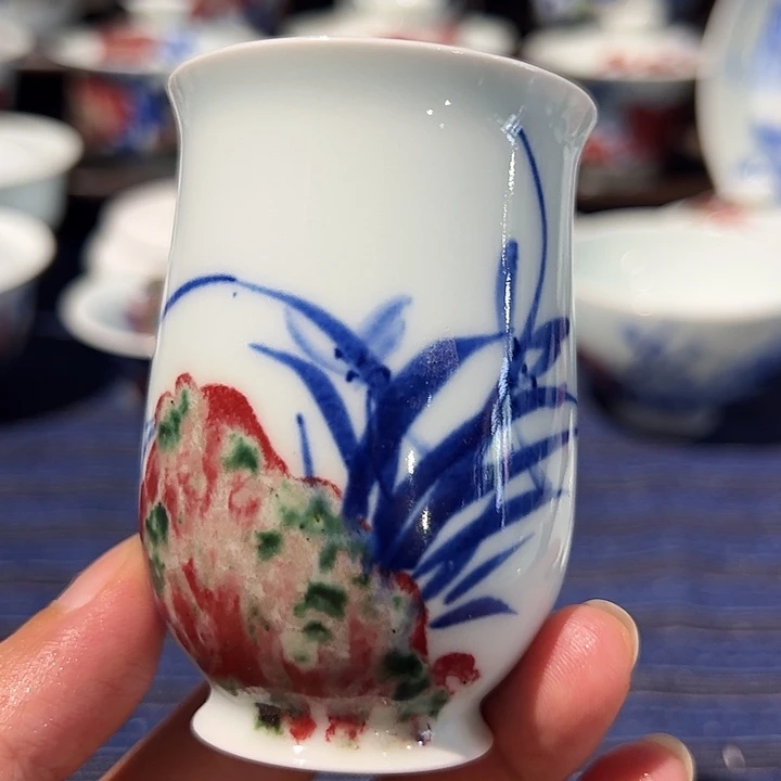摆件原矿青花釉里红瓷器