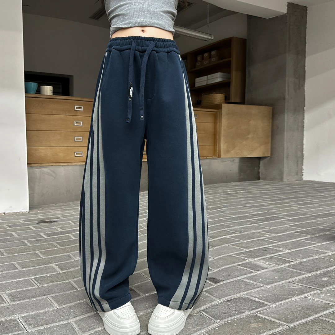 女童裤子儿童休闲裤宽松春秋中大童5-12岁女孩直筒韩版时髦长裤