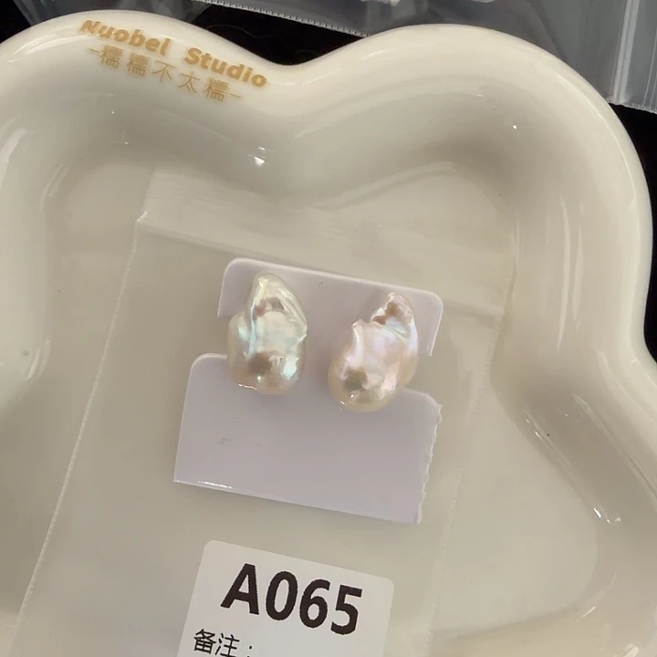 耳饰银S925镶嵌淡水珍珠