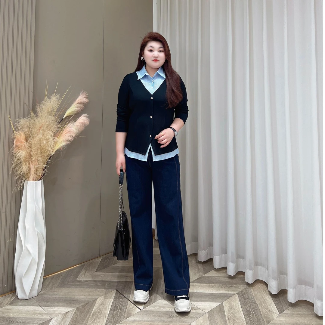 【现货裤子】PMM81449新款韩版百搭显高显瘦直筒休闲牛仔裤