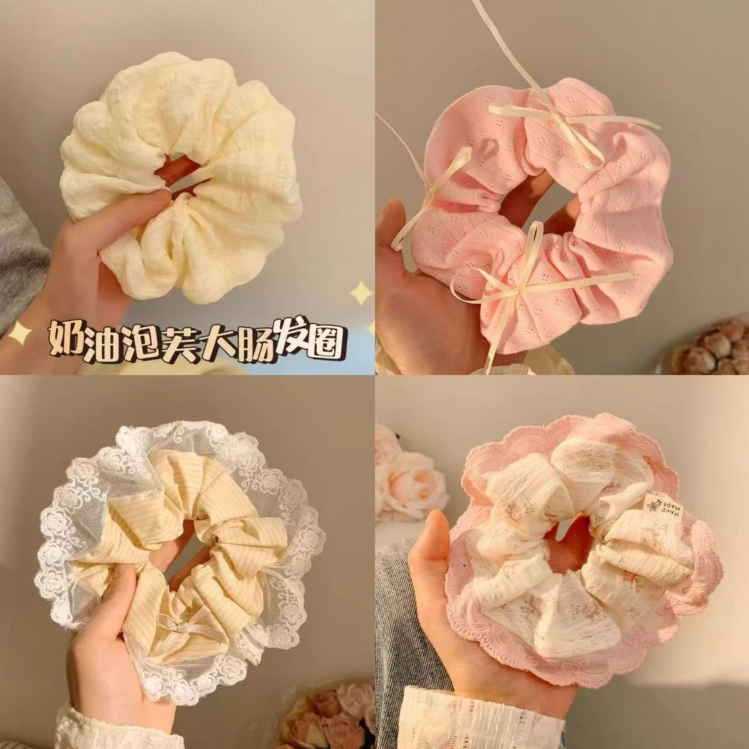 【大肠发圈对对碰】手作大肠发圈扎头发简约蝴蝶马尾可爱甜美百搭