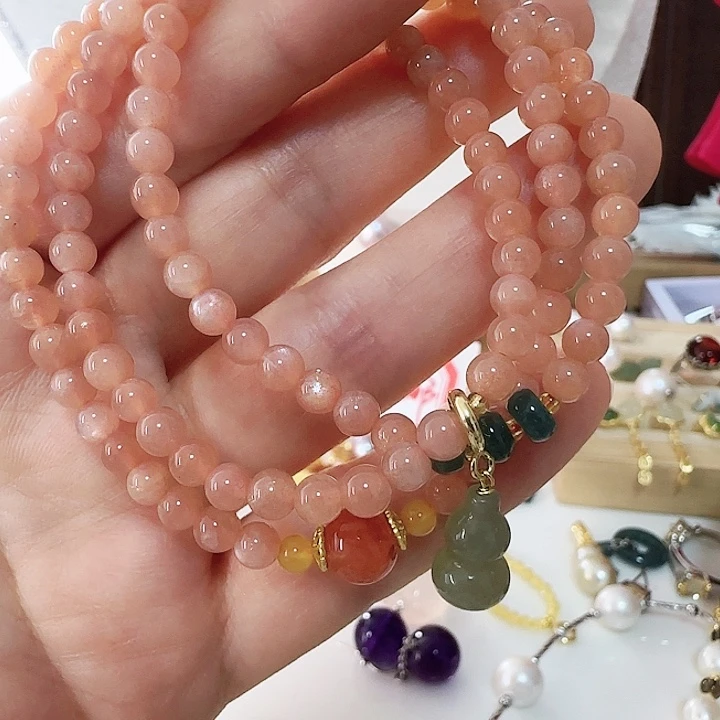 水晶未镶嵌手链3.5左右太阳设计款三圈有结构