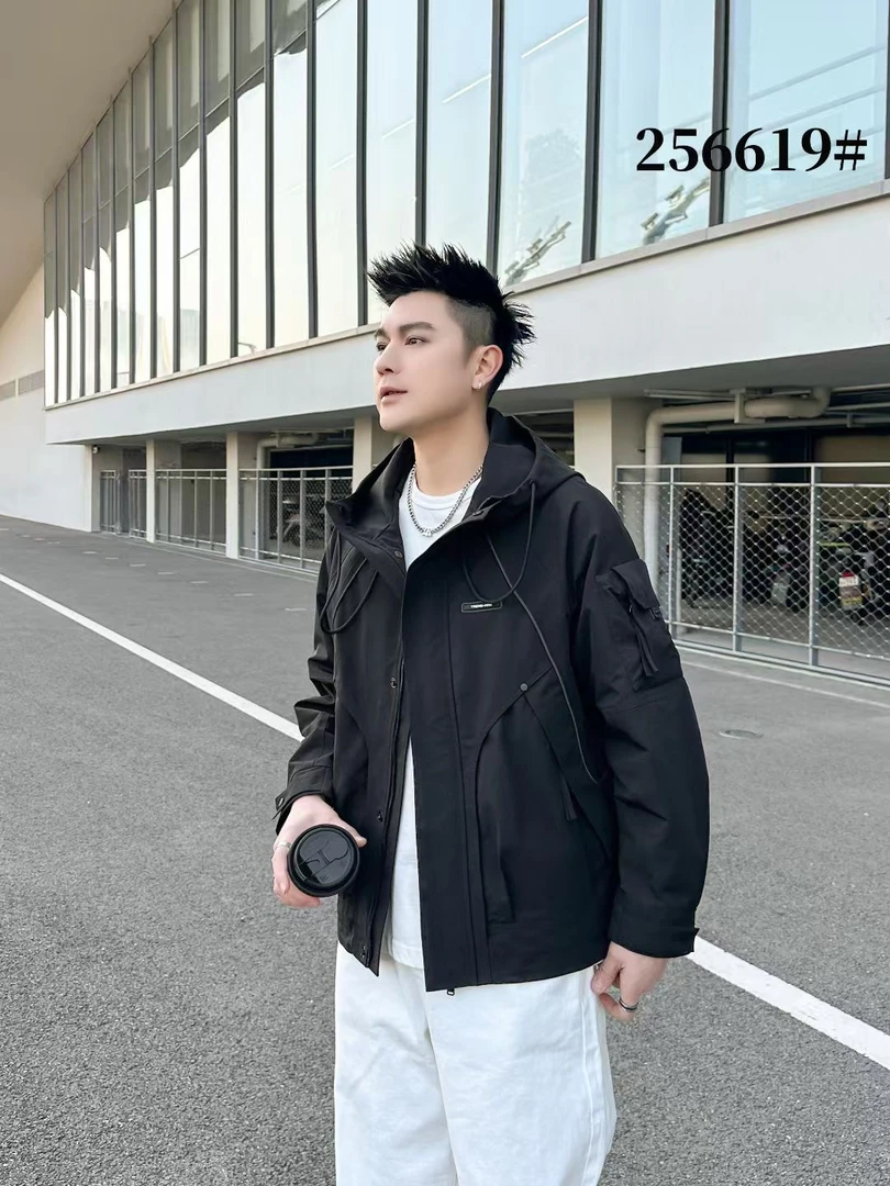 春季连帽休闲百搭日系潮牌宽松休闲户外冲锋衣外套