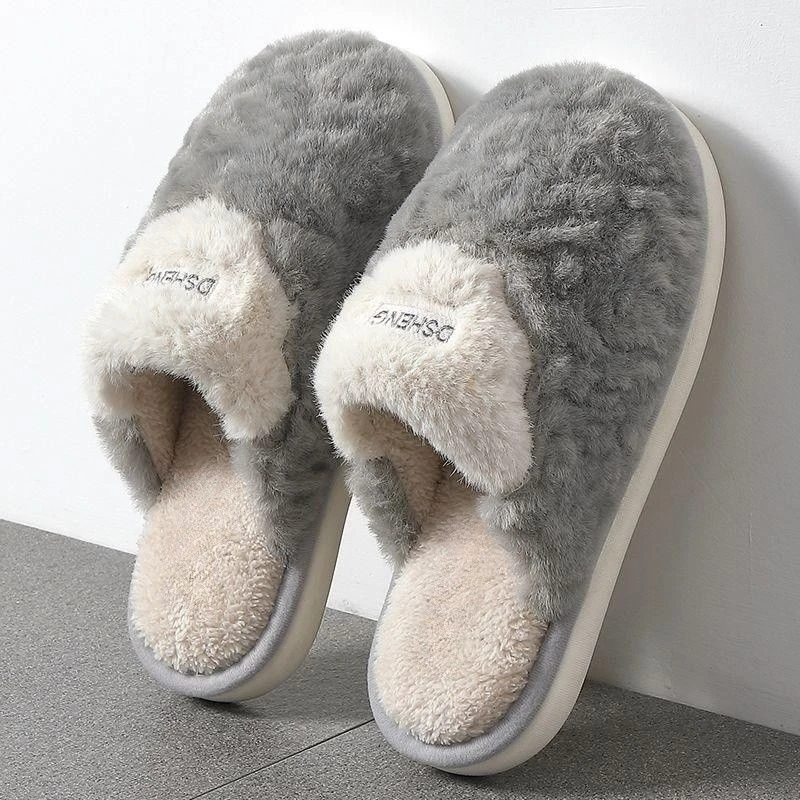 棉拖鞋男秋冬季毛毛绒家居室内2025新款居家防滑厚底保暖情侣女冬