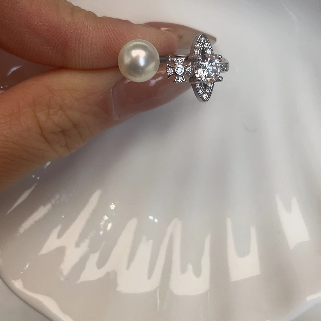 海水珍珠银S925镶嵌戒指