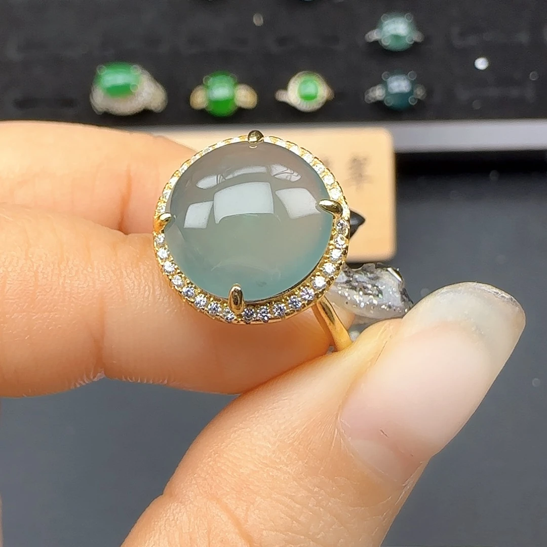 银S925镶嵌戒指翡翠