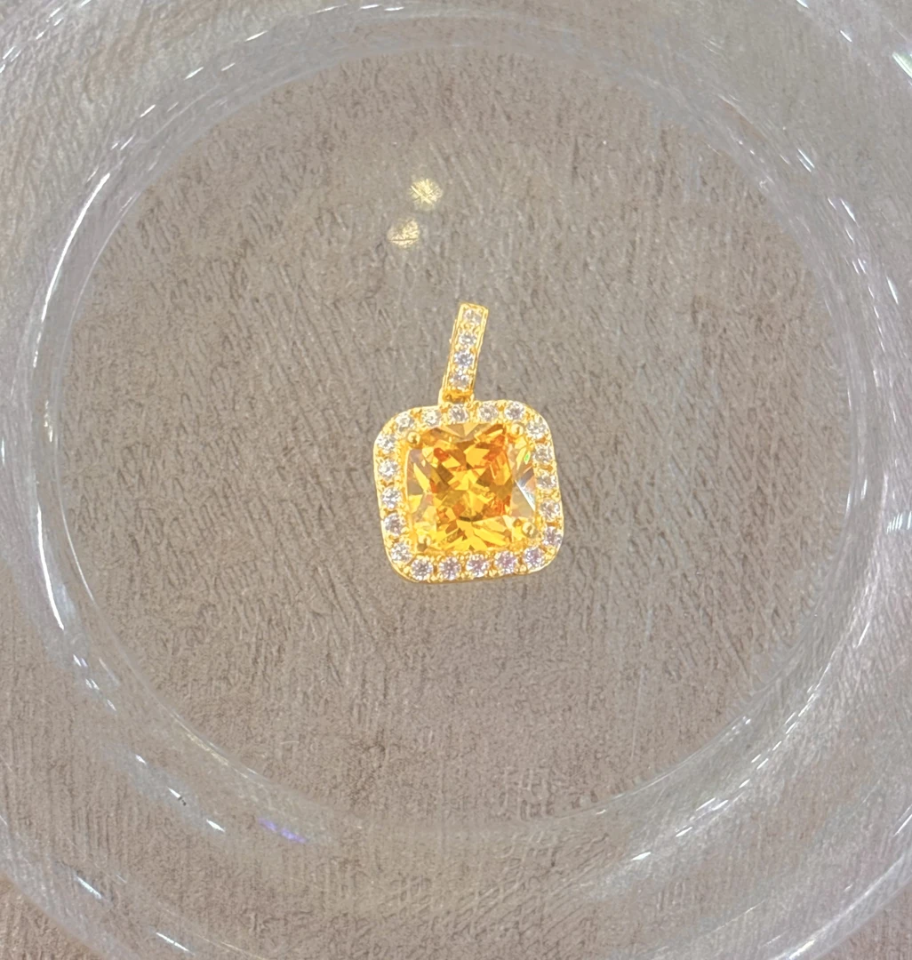 1N足金百搭方糖挂件2.47g