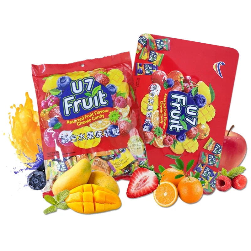 马来西亚进口U7水果味软糖 网红小零食 结婚喜糖糖果300g礼盒装