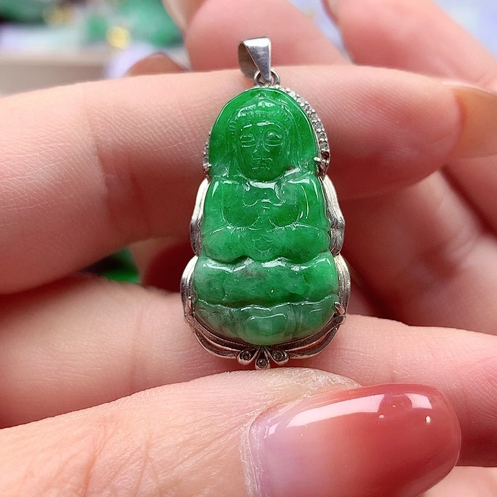 翡翠银S925镶嵌颈饰翡翠
