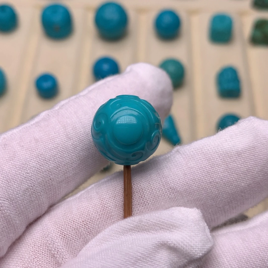 绿松石未镶嵌绿松石博古珠14.4