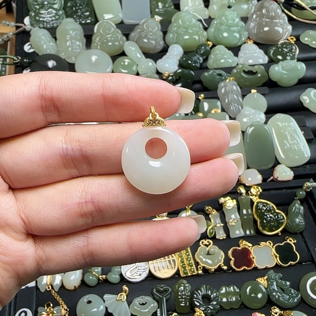 颈饰银S925镶嵌和田玉