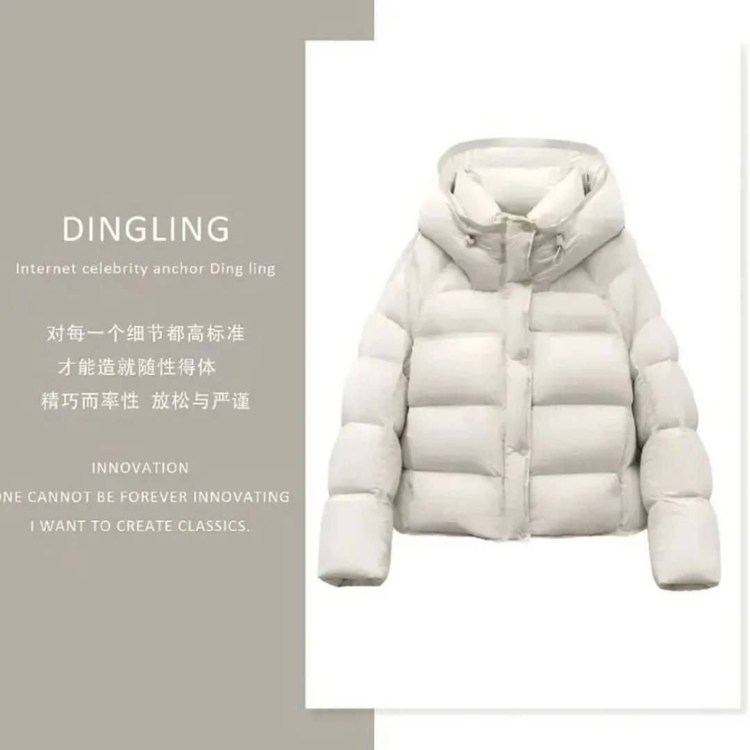 【90白鹅绒】puff云感泡芙款零压感短连帽羽绒服时尚休闲厚外套feng