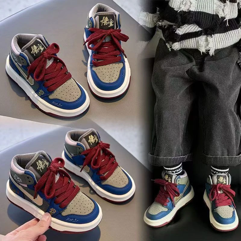 阿童木男童鞋子高帮板鞋2025秋冬新款儿童鞋子男童运动鞋棉鞋加绒