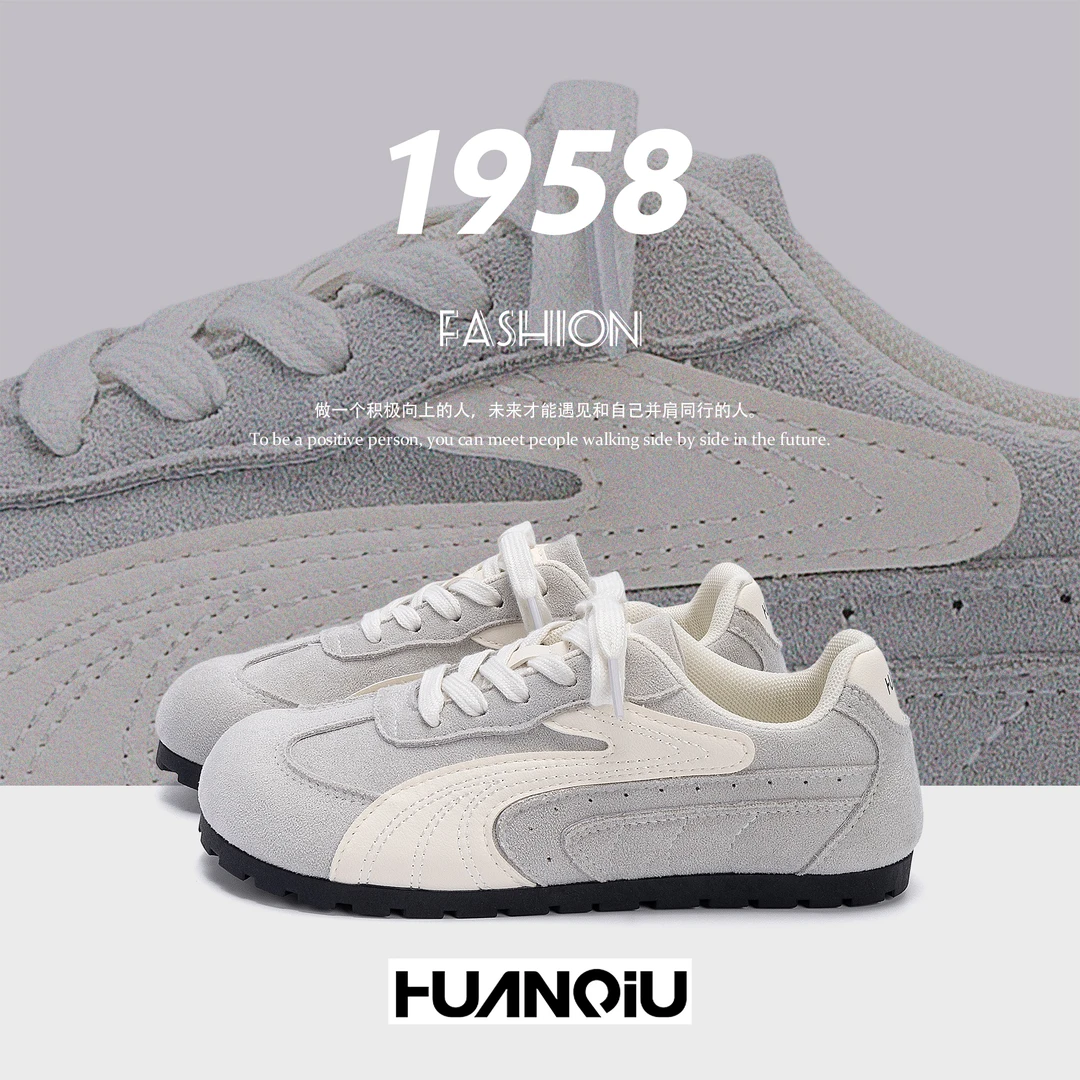 环球爆款德训鞋2025秋季新款皮面百搭轻便舒适女款时尚休闲女鞋