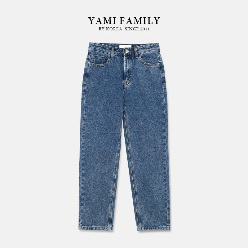 【纽扣裤】YM-NZK-2335 时尚百搭水洗春夏秋冬季牛仔裤蓝色宽松