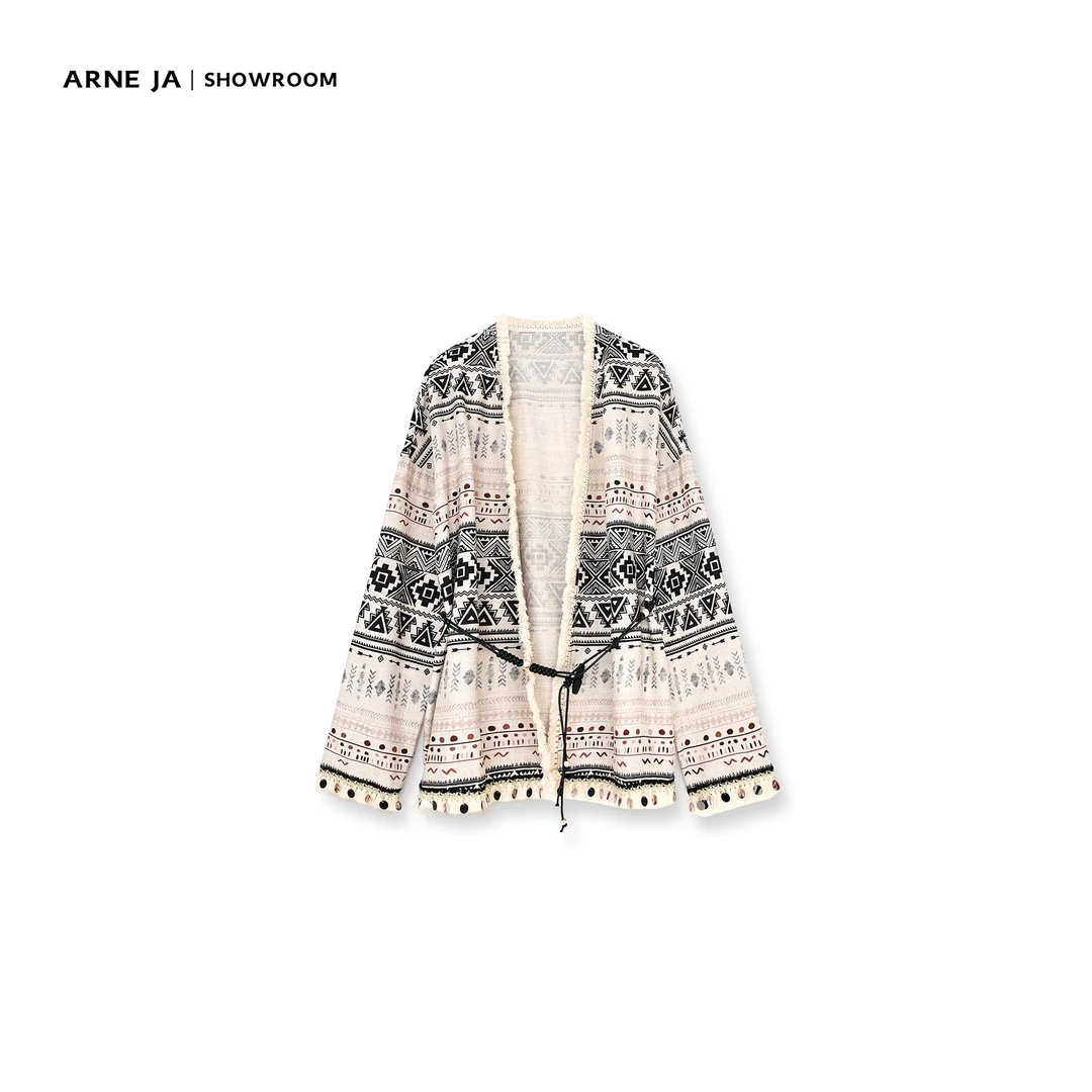 ARNE JA｜“波西米亚风情”重磅异域流苏毛边气质天丝亚麻开衫C202