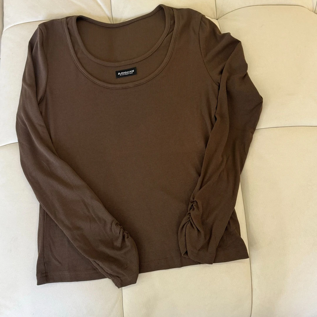 【容雨RYHOME】小众假两件设计款长袖衫T1397