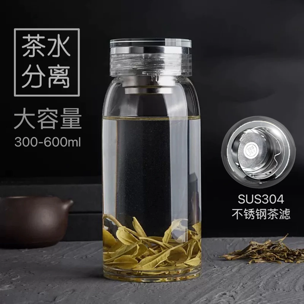高硼硅夏季加厚简约时尚男女透明单层高硼硅玻璃大容量大肚玻璃杯