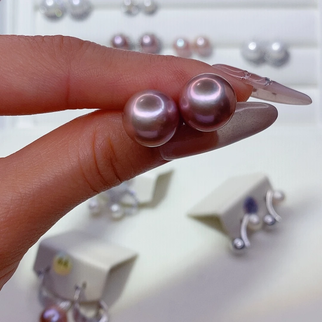 b***i银S925镶嵌淡水珍珠耳饰12➕