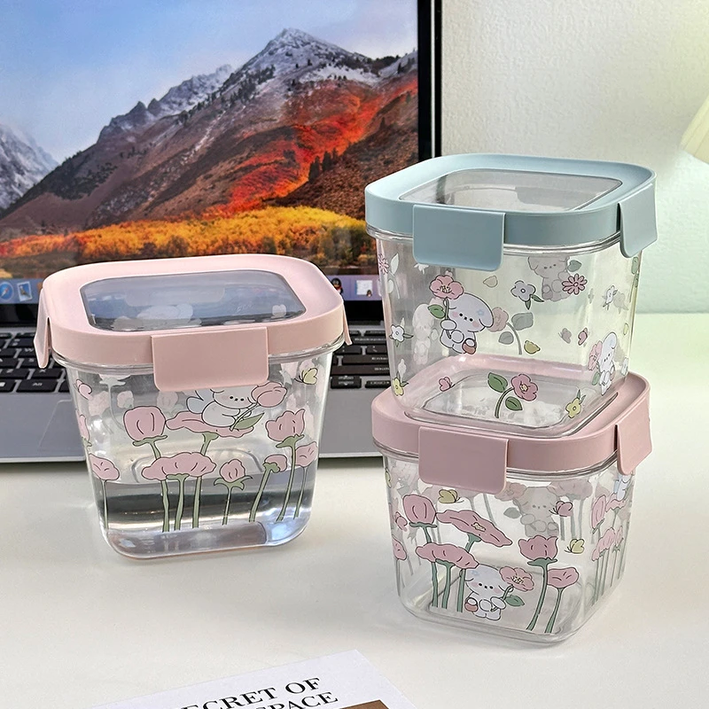 可爱水果便当盒便携防潮收纳盒冰箱冷藏塑料保鲜碗带盖食品密封罐