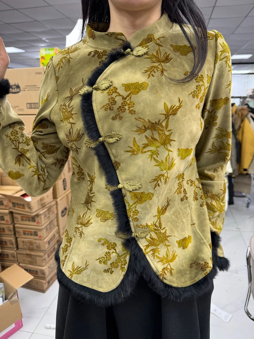 MM新中式冬季加绒衬衫女国风毛边上衣88207