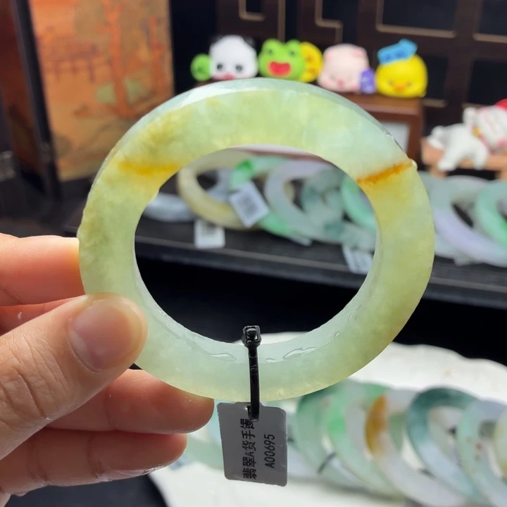 定制翡翠未镶嵌48-55冰晴黄翡