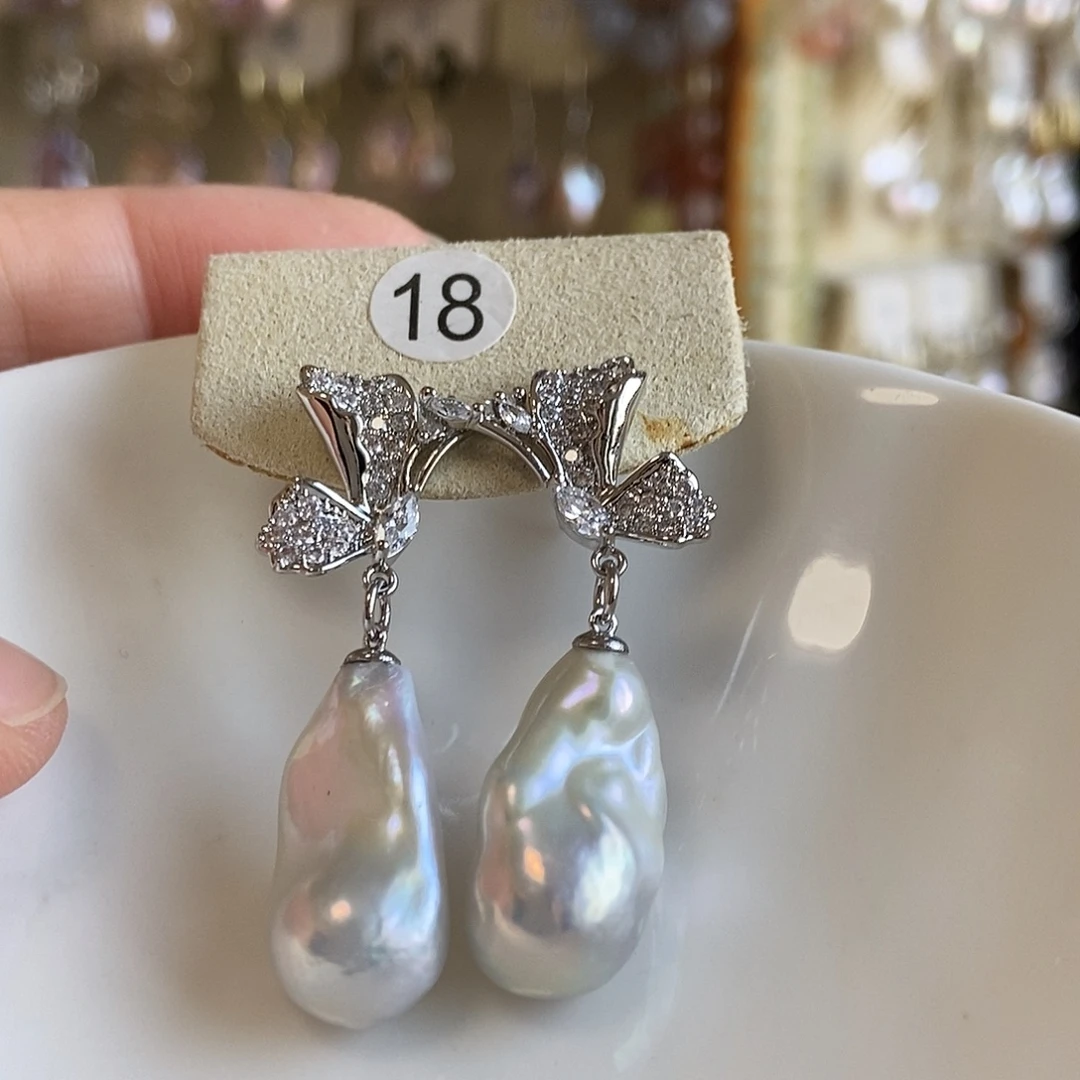 合金吊坠(不含链)淡水珍珠特价耳饰18号