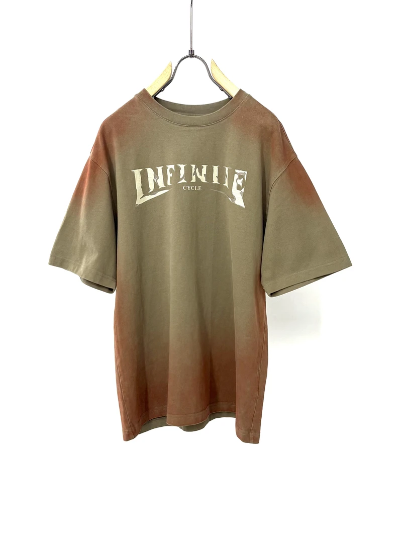 港风复古重磅刷染炒色夏季圆领潮牌休闲个性绿色短袖t恤上衣宽松