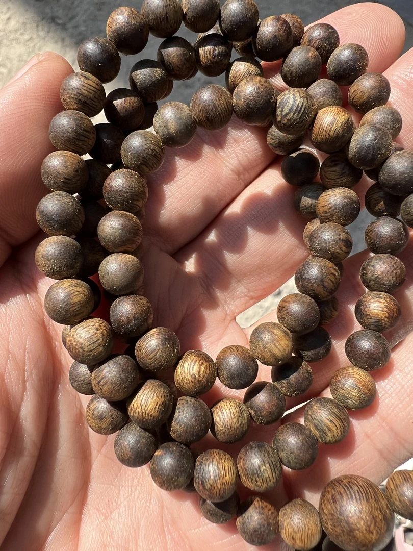 沉香沉水浮级108颗07mm多圈海南莺歌绿奇楠多圈手串多样性发1条