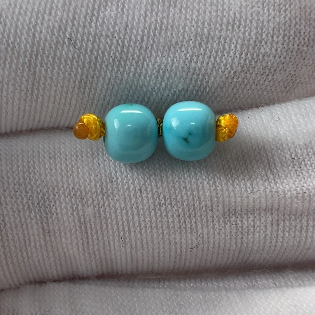 未镶嵌绿松石老型对珠5.8mm