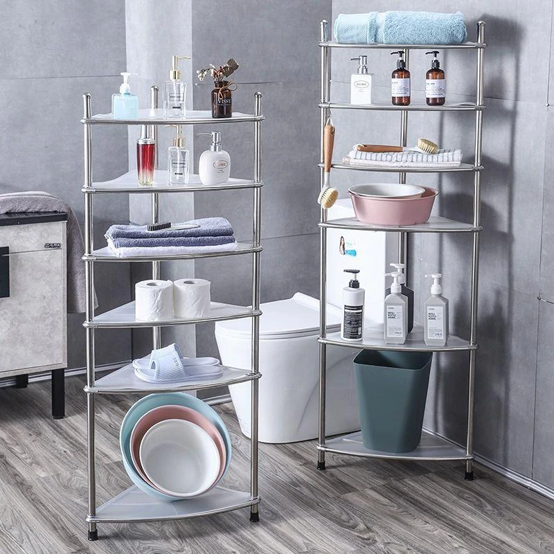 好姿太不锈钢脸盆架卫生间三角架落地浴室多层整理盆架收纳置物架