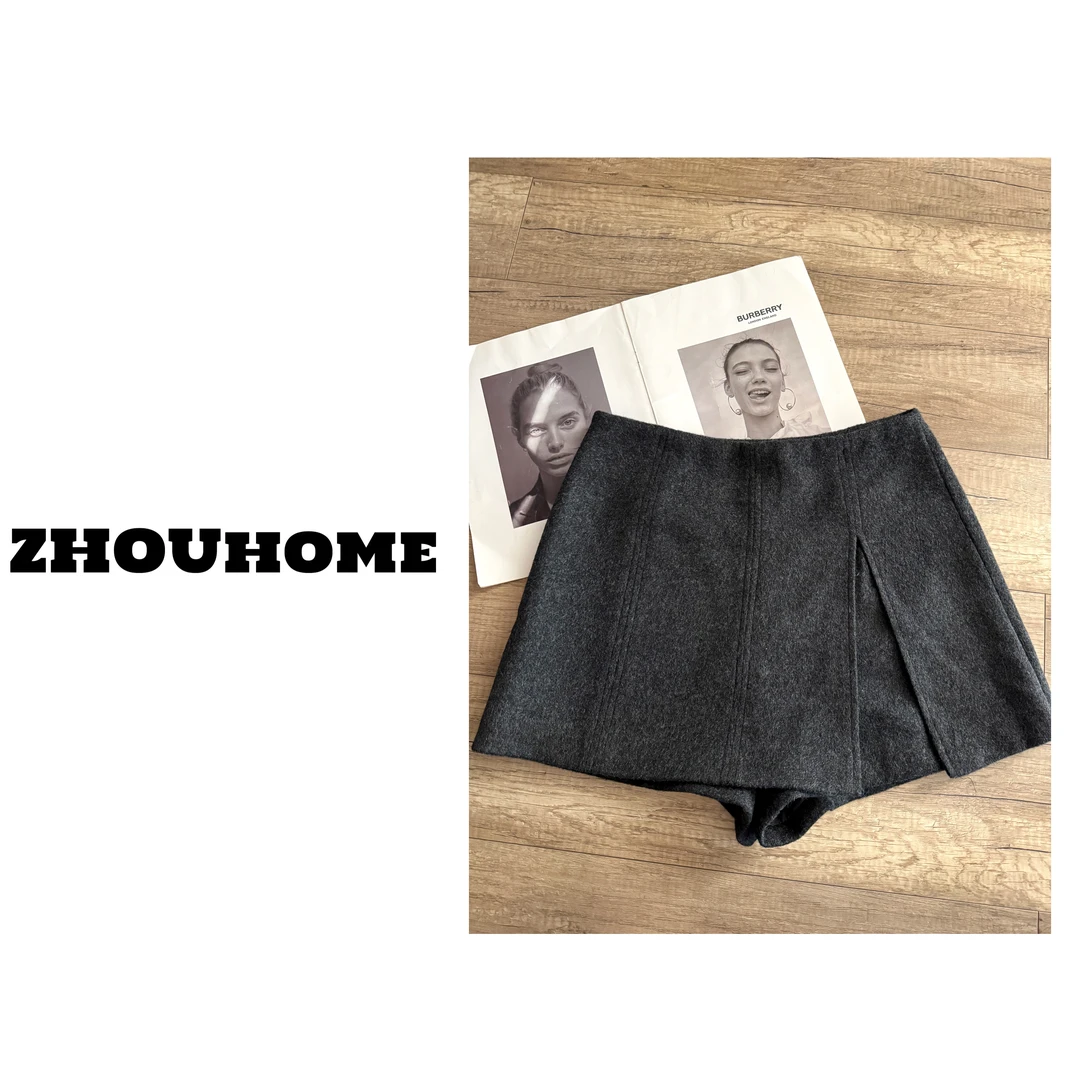 【周周服饰】韩货设计感小个子加厚毛呢裙裤女冬季2025新款