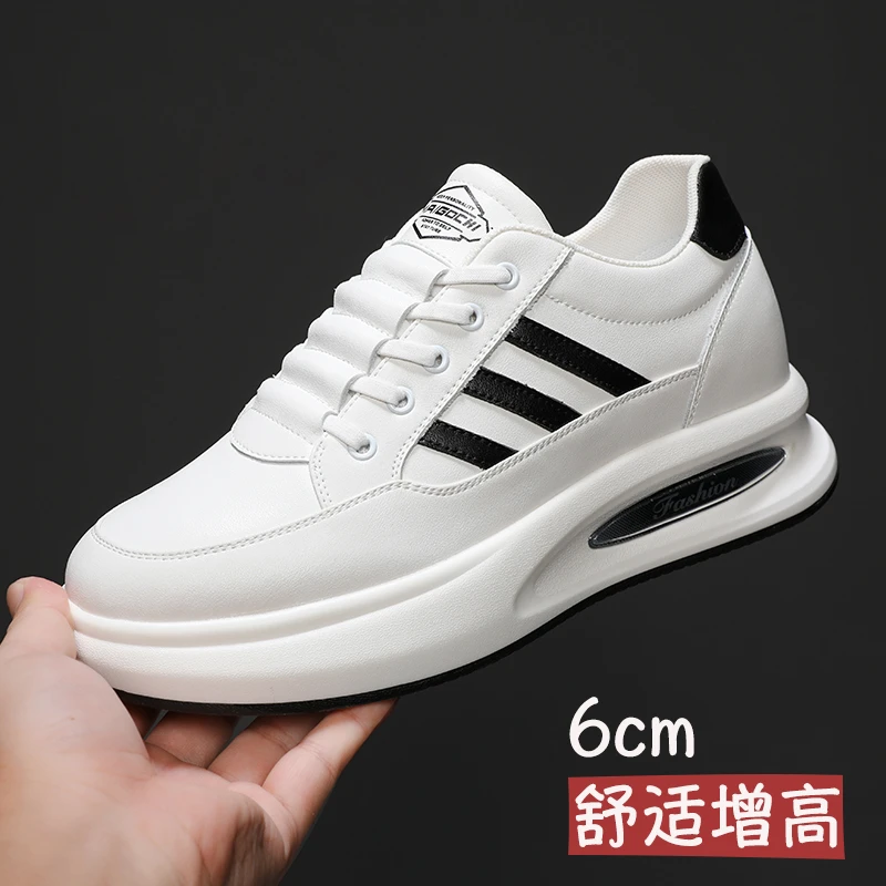 增高鞋男2025软底休闲鞋浅口内增高秋季增高休闲板鞋小白鞋百搭潮