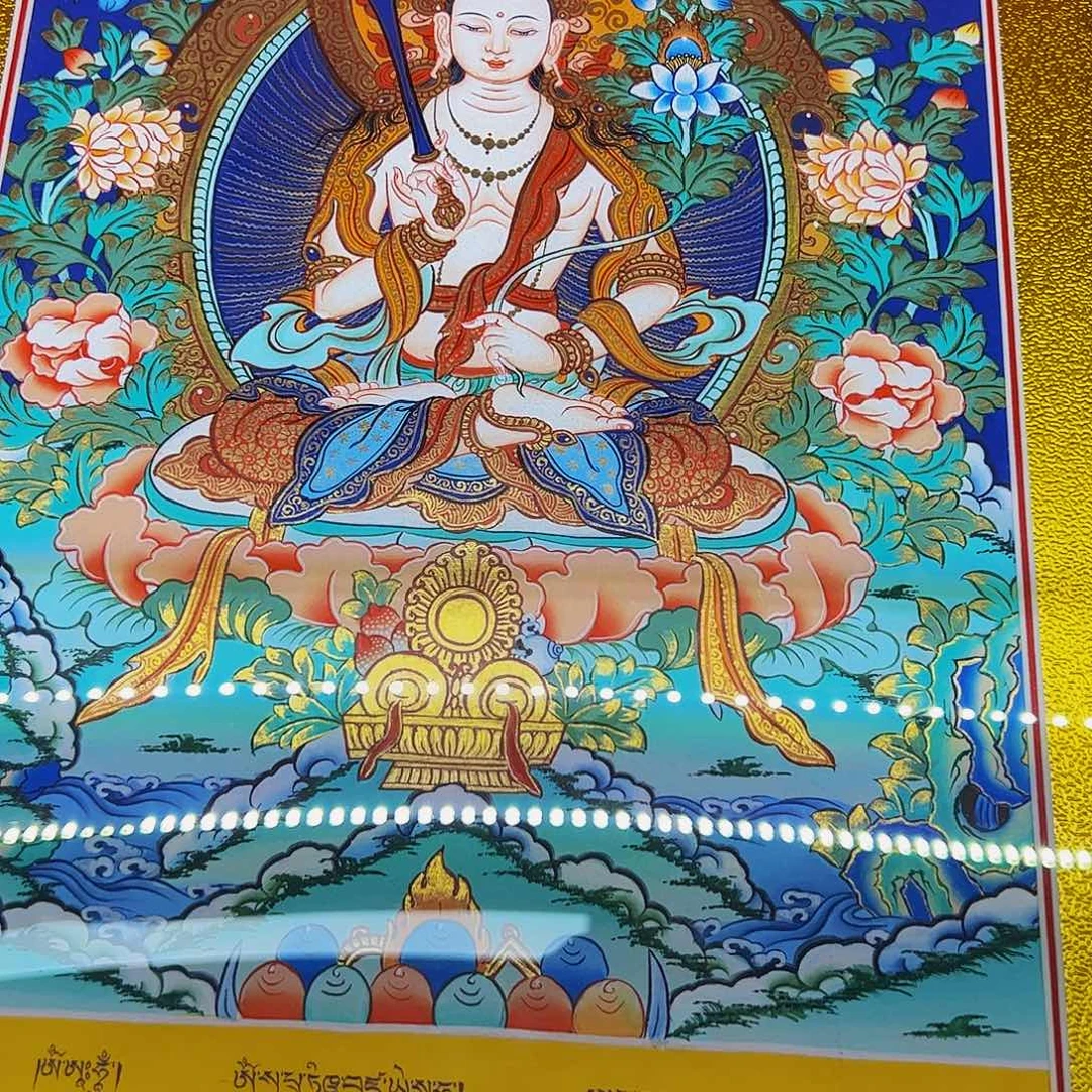 卷轴画尼泊尔高僧手绘虚空藏